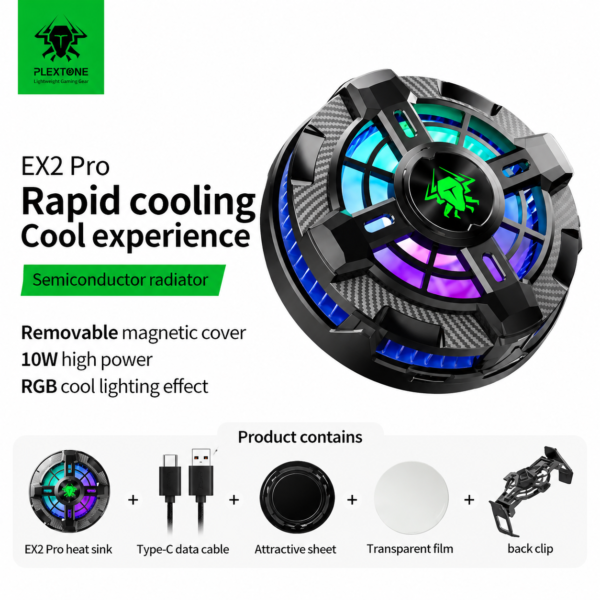 Plextone EX2 Pro RGB Magnetic Radiator Phone Cooler
