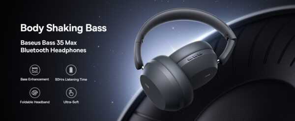Baseus Bass 35 Max Wireless Headphones Twilight Grey