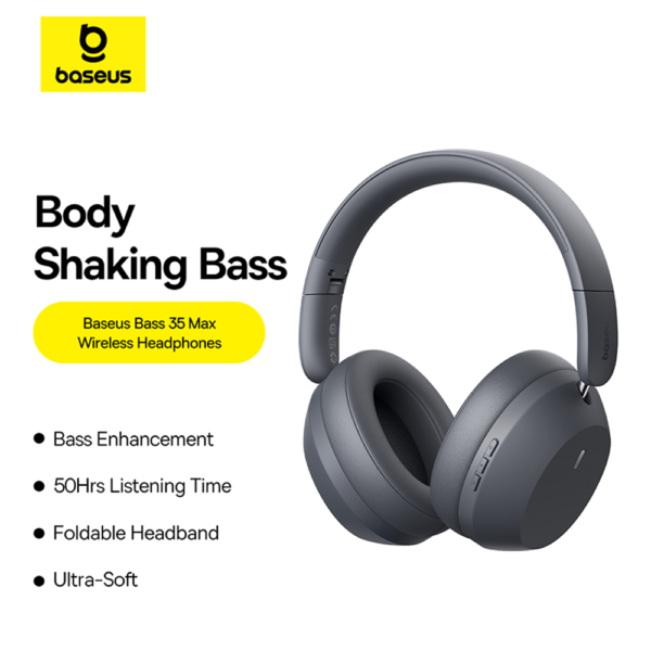 Baseus Bass 35 Max Wireless Headphones Twilight Grey