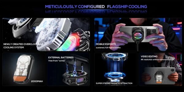 Memo CX14 Phone Cooler with 2000mAh Battery Pack
