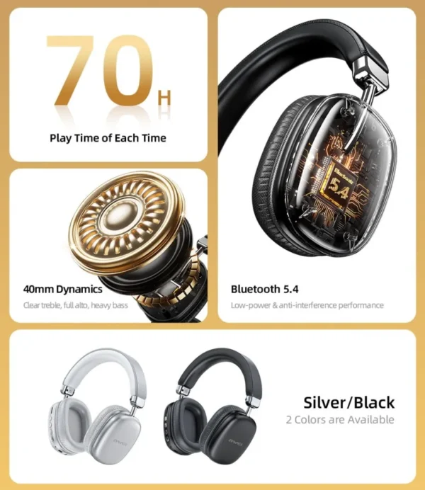 Awei AT7 True Wireless HiFi Overhead Earphone
